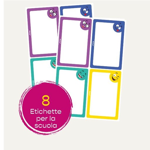 [SCHOOL8S] CF8 ETICHETTE LIBRI QUADERNI-SMILE