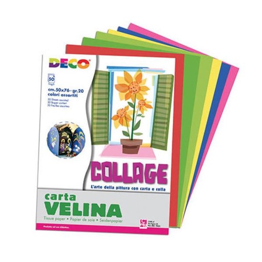 [09382] CARTA VELINA 50X76CM 50FG COL ASS.