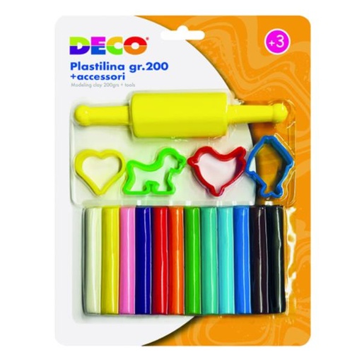 [10565] PLASTILINA KIDDY CLAY 200G + ACC.