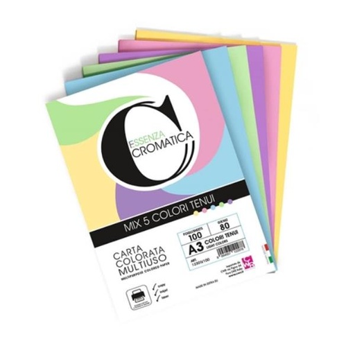[12305/100] CARTA CROMATICA A3 160G 100FG ASS.