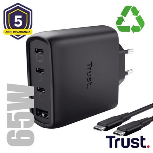 [26067TRS] MAXO 65W 4P GAN CHARGER BLK
