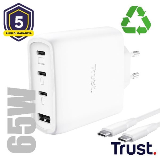 [26068TRS] MAXO 65W 4P GAN CHARGER WHT