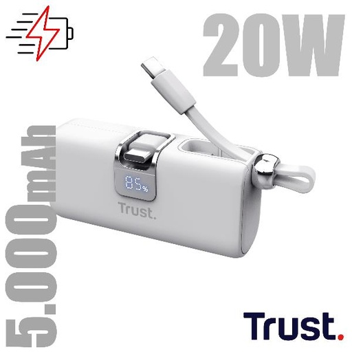 [26105TRS] PACTO 5000 PD POCKET POWERBANK WHT