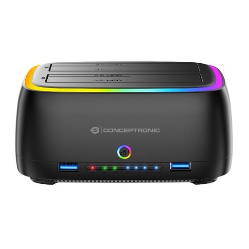 [DONN36B] DUAL-BAY RGB HARD DRIVE DOCKING