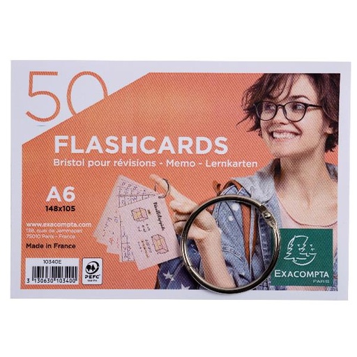 [10340E] CF19 FLASHCARDS A6 5 COLORI ASSORTI