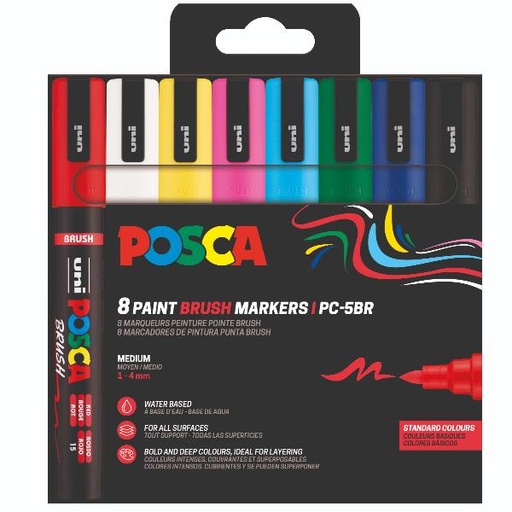 [MPC5BR8P] AST8 POSCA BRUSH ASSORTITI