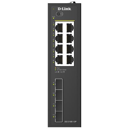 [DIS-210G-12P] 12-PORT GIGABIT INDUSTRIAL POE+