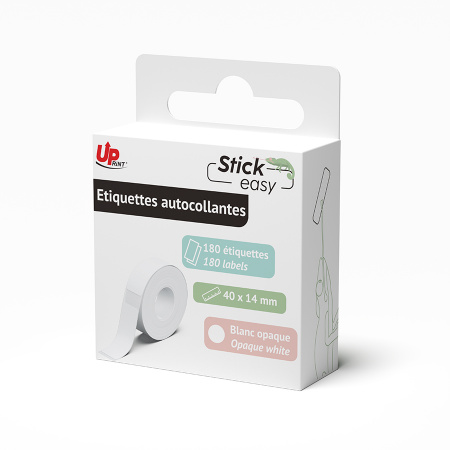 [RUP21WUP] Rotolo da 180 etichette adesive bianche 14 × 40 mm per UP21