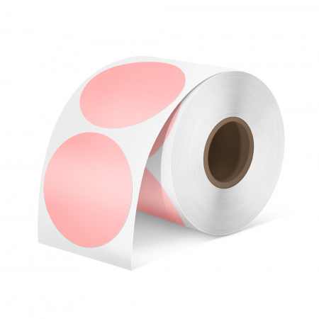 [RUPL80EPNE] Rotolo da 750 etichette adesive rotonde rosa, diametro 51 mm, per PL80E