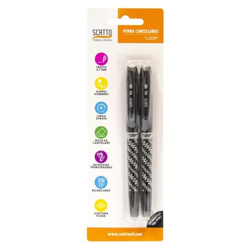 [598-03] CF2 PENNE CANCELLABILI COL.NERO BL