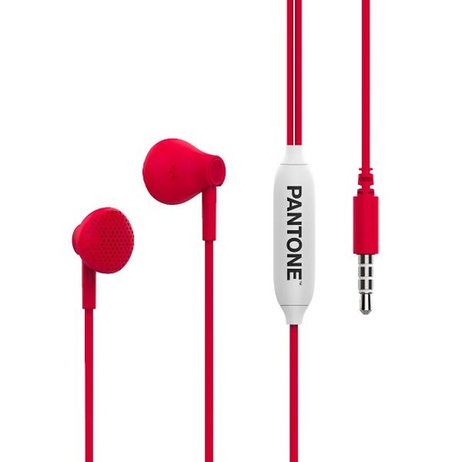 [PT-WDE001R1] PANTONE WIRED EARPHONE 3.5MM RED1
