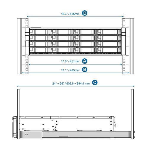[RAIL-E02] RACK SLIDE RAIL KIT FOR ES NAS