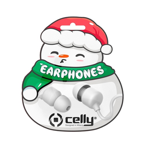 [XMASEARSNOWWH] WIRED EARPHONE XMAS SNOW SHAPE