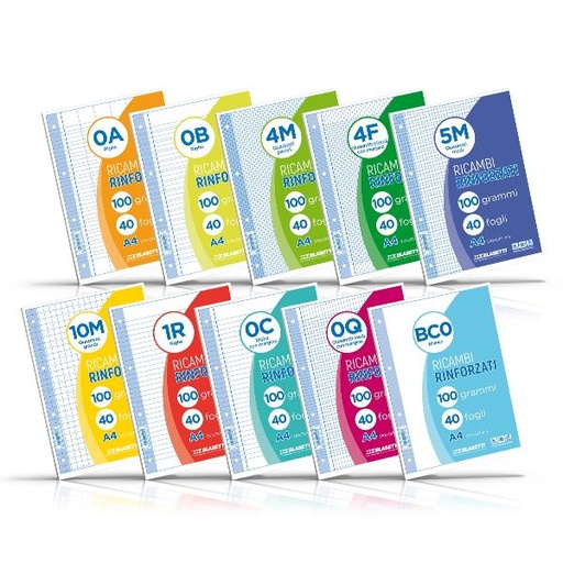 [5440] RICAMBI A4 RIGHE B 40FF 100GR