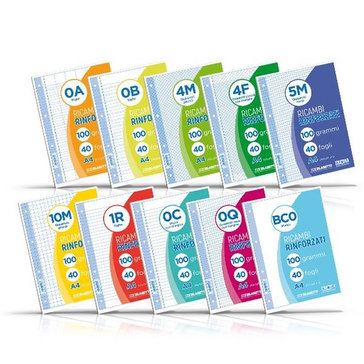 [5445] RICAMBI A4 RIGHE 1RC 40FF 100GR