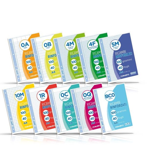 [5446] RICAMBI A4 QUADRI Q 40FF 100GR