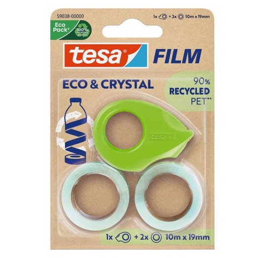 [59038-00000-00] TESAFILM ECO CRYSTAL 10X19+MINIDISP