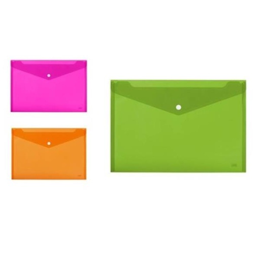[80439A] CF5 CARTELLINEE A4 FLUO C/BOTTONE