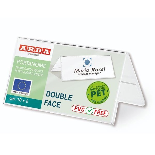 [80A2] PORTANOME BIFACCIALE PET MM.10X6
