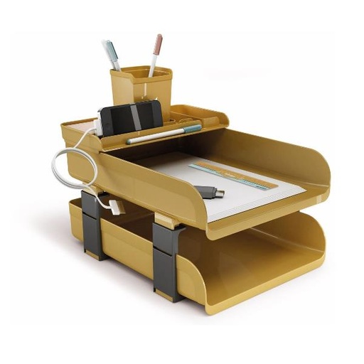 [830CA] SET 5 PZ SCRIVANIA CARAMEL