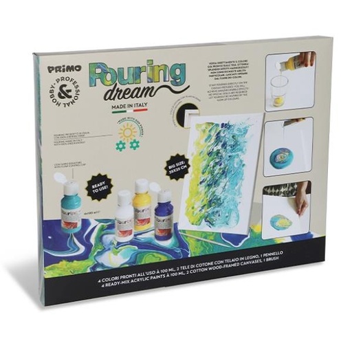 [PAINTSET3] SET POURING PRONTO ALL'USO 4 COLOR
