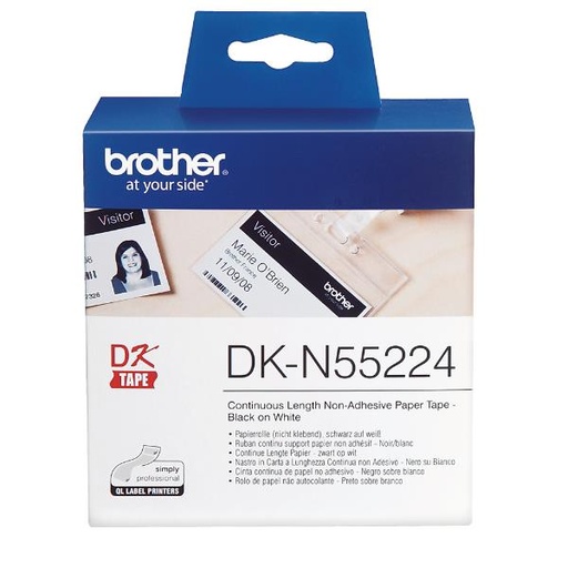 [DKN55224] NASTRO NON ADES NERO/BIANCO 54MM