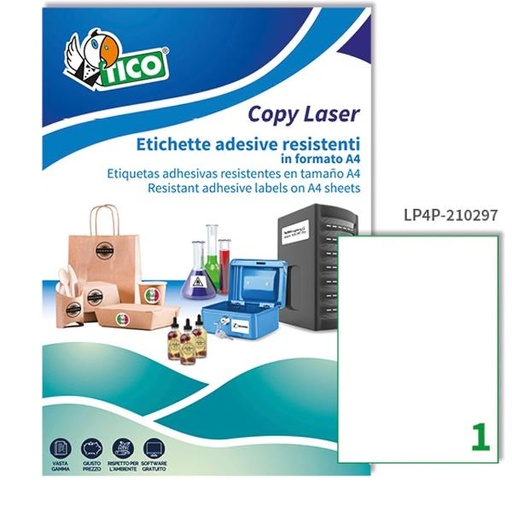 [LP4P-210297] ETICHET POLIEST.BIANCO 210X297-70FF