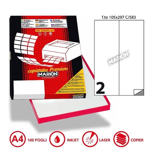 [210C583] CF200   ETICHETTE 2X100  105X297