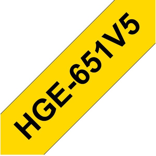 [HGE651V5] NASTRO HG DA 24MM NERO GIALLO 5PZ