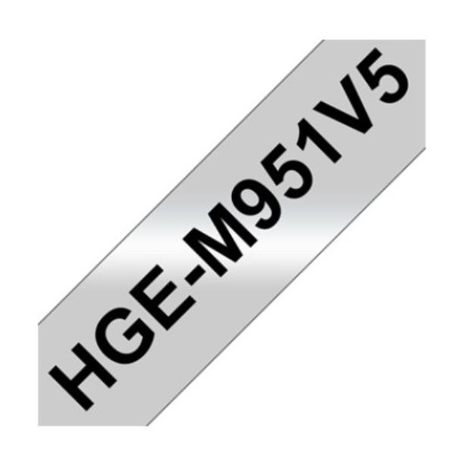 [HGEM951V5] NASTRO HG DA 24MM NERO ARGENTO 5PZ