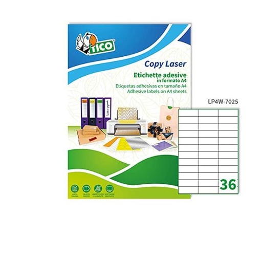 [LP4W-7025] ETICH BIANCHE NO MARGINI 70X25 100F