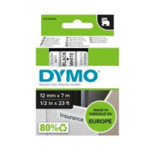 [S0720530A] NASTRO  D1 12MMX7M NERO/BIANC