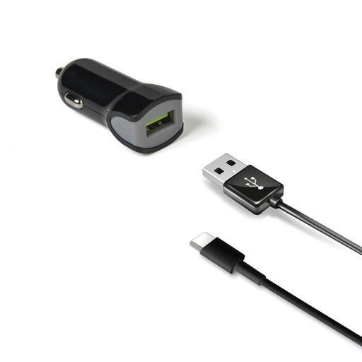 [CCUSBTYPEC] KIT USB CAR CHARGER+USB-C CABLE 12W