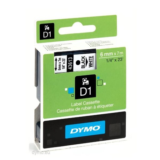 [S0720780A] NASTRO  D1 6MMX7M NERO/BIANCO