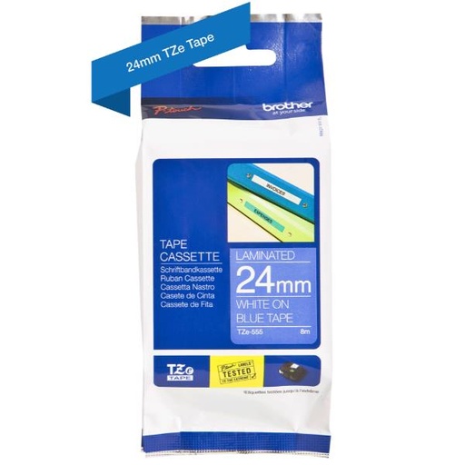 [TZE555] CASS DA 24MM  BIANCO SU SFONDO BLU