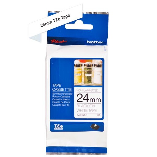 [TZEN251] NASTRO 24MM NON LAMINATO NERO BIANC