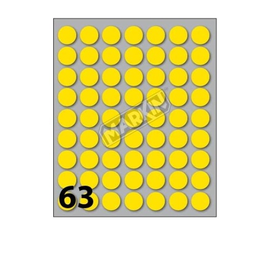 [X10005GI] CF25X630 ETICHETTE DIAM 14 GIALL